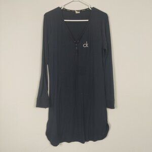 Calvin Klein Women's Ribbed Night Gown Pajama Dress Loungewear